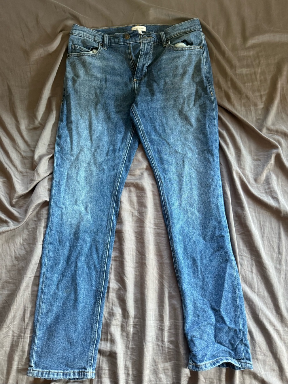 Sun + Stone Men's Slim Straight Blue Denim Jeans